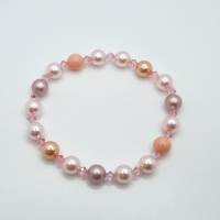 Armband Perlen Rosa mit Swarovski Crystal Pearls (A73) Bild 3