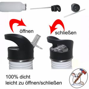 Edelstahl Trinkflasche Motiv Zocker-Mieze mit Name / Personalisierbar / 400ml / 500ml / 600ml Bild 2