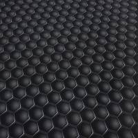 Stoff Baumwolle French Terry Sweatshirtstoff Hexagon grafisches geometrisches Muster grau schwarz Kleiderstoff Kindersto Bild 2
