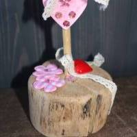 Geschenk Valentinstag ICH LIEBE DICH abstrakt gestalteter Herzaufsteller aus Holz m. Acrylfarbe im Shabby-Stil gestaltet Bild 6