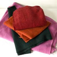 Kapuzenpullover aus 100% Kaschmir 86/92 pink dunkelgrün orange rot Upcycling Kaschmirpullover mit Kapuze für Kinder Bild 4