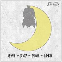 Plotterdatei - Schlafende Tiere - Fledermaus - Serie - SVG - DXF - Datei - Mithstoff Bild 1