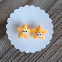 Ohrstecker Sterne Ohrringe Ohrschmuck modelliert aus Fimo Polymer Clay Bild 1