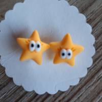 Ohrstecker Sterne Ohrringe Ohrschmuck modelliert aus Fimo Polymer Clay Bild 5