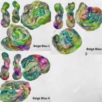 Kaleidoskop BEIGE BLAU - Handgefärbte Sockenwolle im Strang /100g Bild 1
