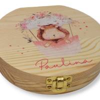 Milchzahndose personalisiert "Heißluftballon rosa"/ Milchzahnbox aus Holz Bild 3