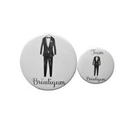 Bräutigam, Team Bräutigam, Hochzeit Button mit Magnet in verschiedene Größen, Smoking, Anzug Bild 2