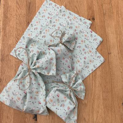 Dreier Set Geschenkbeutel // Stoffbeutel // Geschenkverpackung // Geschenktasche // Verpackung // Baumwollbeutel