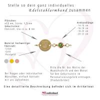 Personalisiertes Armband zur Geburt mit Geburtsstein – Namensarmband - Edelstahl - Silber, Roségold , Gold Bild 3