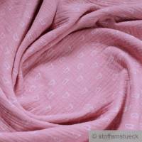 Stoff Baumwolle Musselin pastell rosa Fuß Füßchen Double Gauze Gaze Windeltuch Bild 2