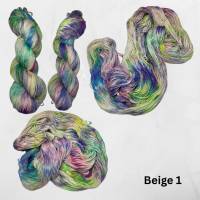 Kaleidoskop BEIGE - Handgefärbte Sockenwolle im Strang /100g Bild 2