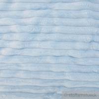 Stoff Polyester Minky Fleece hellblau Streifen Soft Fleece Mole Fleece Plüsch Bild 2