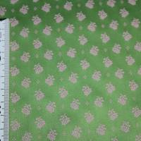 1,30m RESTSTÜCK Dirndl-Stoff Blümchen zartrosa auf grün Baumwollsatin Bild 5