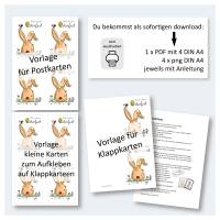 Karten Ostern zum Ausdrucken, Osterhase braun, Hab ein feines Osterfest, DIY download PNG PDF Bild 2