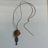 Halskette „Hühnergott“ Glücksbringer braun-grau Bild 3