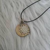 Blume des Lebens Collier Kette zum Gravieren in Bronzeton / Ornament Lebensblume Halskette /Geschenkidee Bild 6