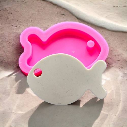 Fisch Silikon Gießform für Epoxidharz, Raysin, Beton, Gips, Ton, schlichte Silikonform für Geschenkanhänger, Schmuck und