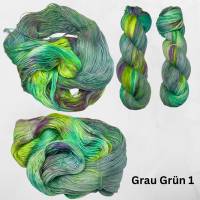 Kaleidoskop GRAU GRÜN - Handgefärbte Sockenwolle im Strang /100g Bild 2