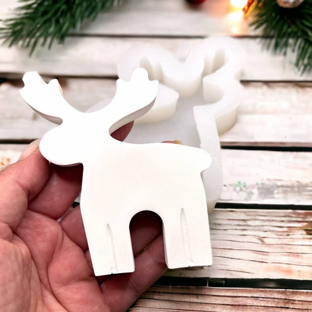 Weihnachts-Silikonformen Set Für Kerzenhalter - 3D Elch, Tannenbaum & Mehr - DIY Gießformen Für Teelichter