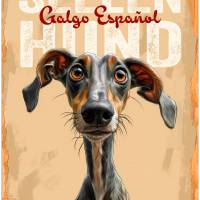 Hunde-Dekoschild SEELENHUND GALGO ESPAÑOL, wetterbeständiges Wandschild Bild 1