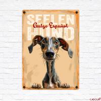 Hunde-Dekoschild SEELENHUND GALGO ESPAÑOL, wetterbeständiges Wandschild Bild 2