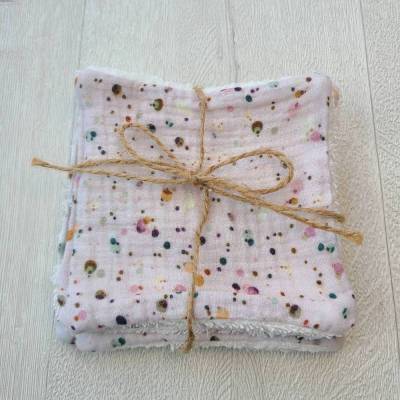 Waschläppchen Set 4 Stück blasslila Pünktchen