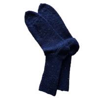 dunkelblau handgestrickte Wollsocken,  40/41 unisex, Yogasocken, Bild 1