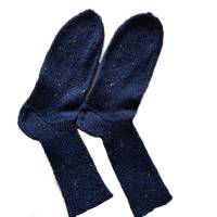 dunkelblau handgestrickte Wollsocken,  40/41 unisex, Yogasocken, Bild 3