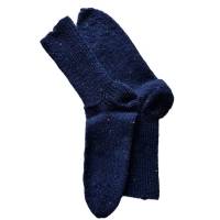 dunkelblau handgestrickte Wollsocken,  40/41 unisex, Yogasocken, Bild 4
