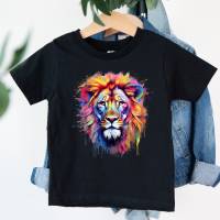 Bügelbild Löwenkopf Watercolor bunt verschiedene Größen Bild 1