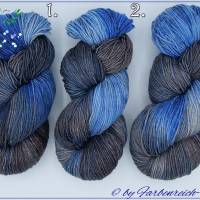 Sockenwolle, handgefärbte Wolle - "Blue night shadow" - 8-fädig - Unikat !! Bild 1