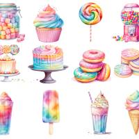 Bügelbilder Bügelmotiv Süßigkeiten Candy Süßes Eis Lolli Cupcake Torte Mädchen Baby Höhe 10cm Bild 1