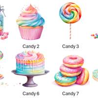Bügelbilder Bügelmotiv Süßigkeiten Candy Süßes Eis Lolli Cupcake Torte Mädchen Baby Höhe 10cm Bild 2