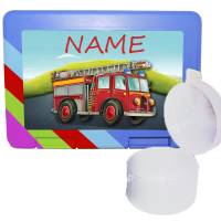 Lunchbox / Brotzeitbox / Brotdose mit separater Obstdose Feuerwehr mit Name / Personalisierbar Bild 1