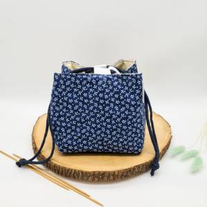 Projekttasche für Strickzeug | Projekttasche für Stricken | Japanische Reistasche | Projekbeutel | Strickbeutel Bild 1