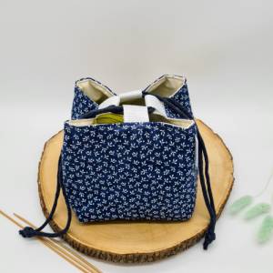 Projekttasche für Strickzeug | Projekttasche für Stricken | Japanische Reistasche | Projekbeutel | Strickbeutel Bild 2