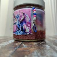 Süße Fantasie, Rose-Saphire-Duft-Kerze, Sojawachskerze, Glitzer Bild 10