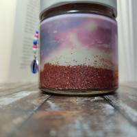 Süße Fantasie, Rose-Saphire-Duft-Kerze, Sojawachskerze, Glitzer Bild 8