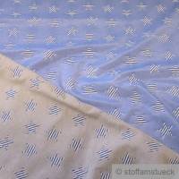 Stoff Polyester Baumwolle Doppelgewebe beige blau Stern gestreift blickdicht Bild 1