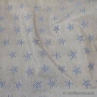 Stoff Polyester Baumwolle Doppelgewebe beige blau Stern gestreift blickdicht Bild 2