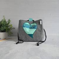 Projekttasche für Stricken | Herztasche |  Bobbeltasche | Japanische Reistasche | besondere Stricktasche Bild 1