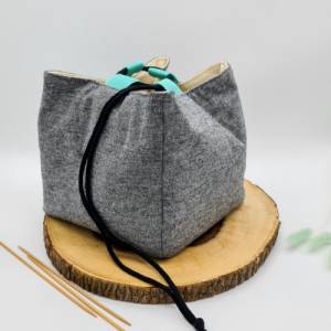 Projekttasche für Stricken | Herztasche |  Bobbeltasche | Japanische Reistasche | besondere Stricktasche Bild 6