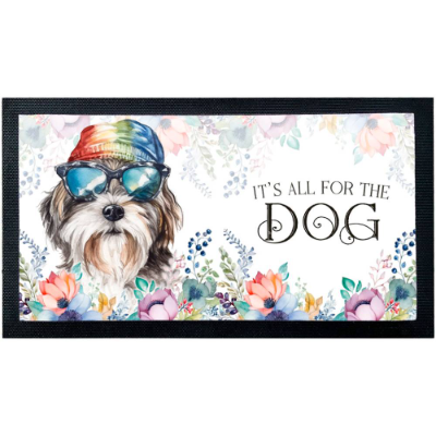 Napfunterlage TIBET TERRIER mit rutschfester Rückseite aus Gummi