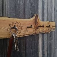 Schlüsselbrett aus Treibholz mit 5 Schlüsseln als Haken, Unikat! Bild 2