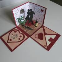 Explosionsbox aus Papier - Liebe, Valentinstag, Geburtstag, Hochzeitstag, Tanzen, Gutschein für Tanzstunden, Zeit Bild 1