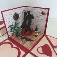 Explosionsbox aus Papier - Liebe, Valentinstag, Geburtstag, Hochzeitstag, Tanzen, Gutschein für Tanzstunden, Zeit Bild 2
