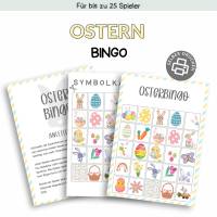 Bingo für Ostern Druckvorlage - Osterbingo zum Selberdrucken - Bingo für Osterfeier - Digitaler Download Bild 1
