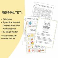 Bingo für Ostern Druckvorlage - Osterbingo zum Selberdrucken - Bingo für Osterfeier - Digitaler Download Bild 2