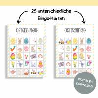 Bingo für Ostern Druckvorlage - Osterbingo zum Selberdrucken - Bingo für Osterfeier - Digitaler Download Bild 3