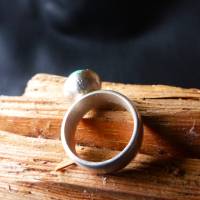 Atemberaubenter Silber Ring mit einem einzigartigen grünen Chrysopras, Handgemacht aus Recyceltem Silber Bild 5